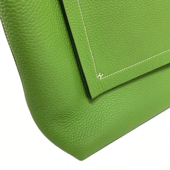 Auth HERMES Cabasserie 31 - Vert Yucca Taurillon Clemence B Tote Bag - Picture 12 of 16